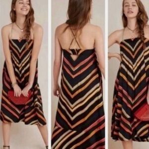 Anthropologie Multicolor Striped Backless Dress
